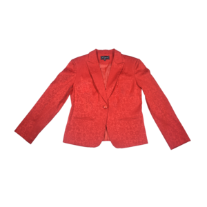 Saco Brocado Floral con Detalles de Pedrería - Rojo Coral