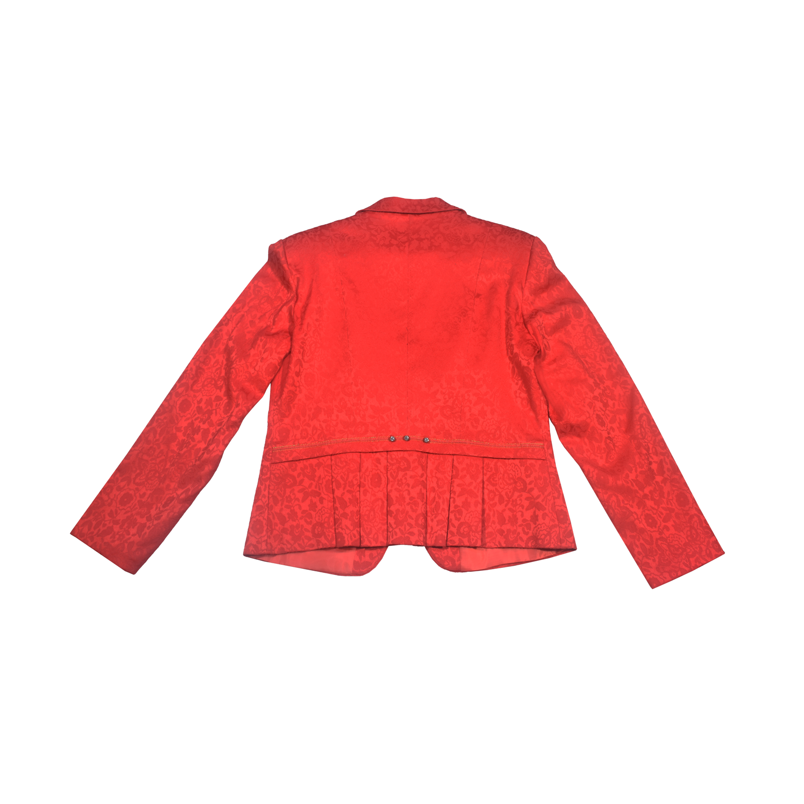 Saco Brocado Floral con Detalles de Pedrería - Rojo Coral - Image 2