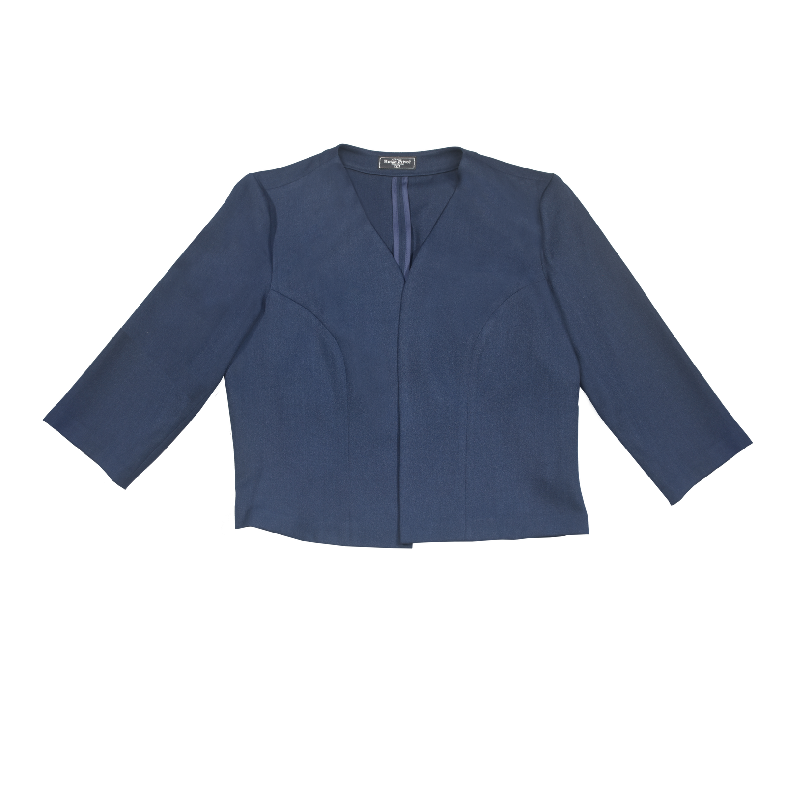 Saco Corto Minimalista Manga 3/4 - Azul Acero