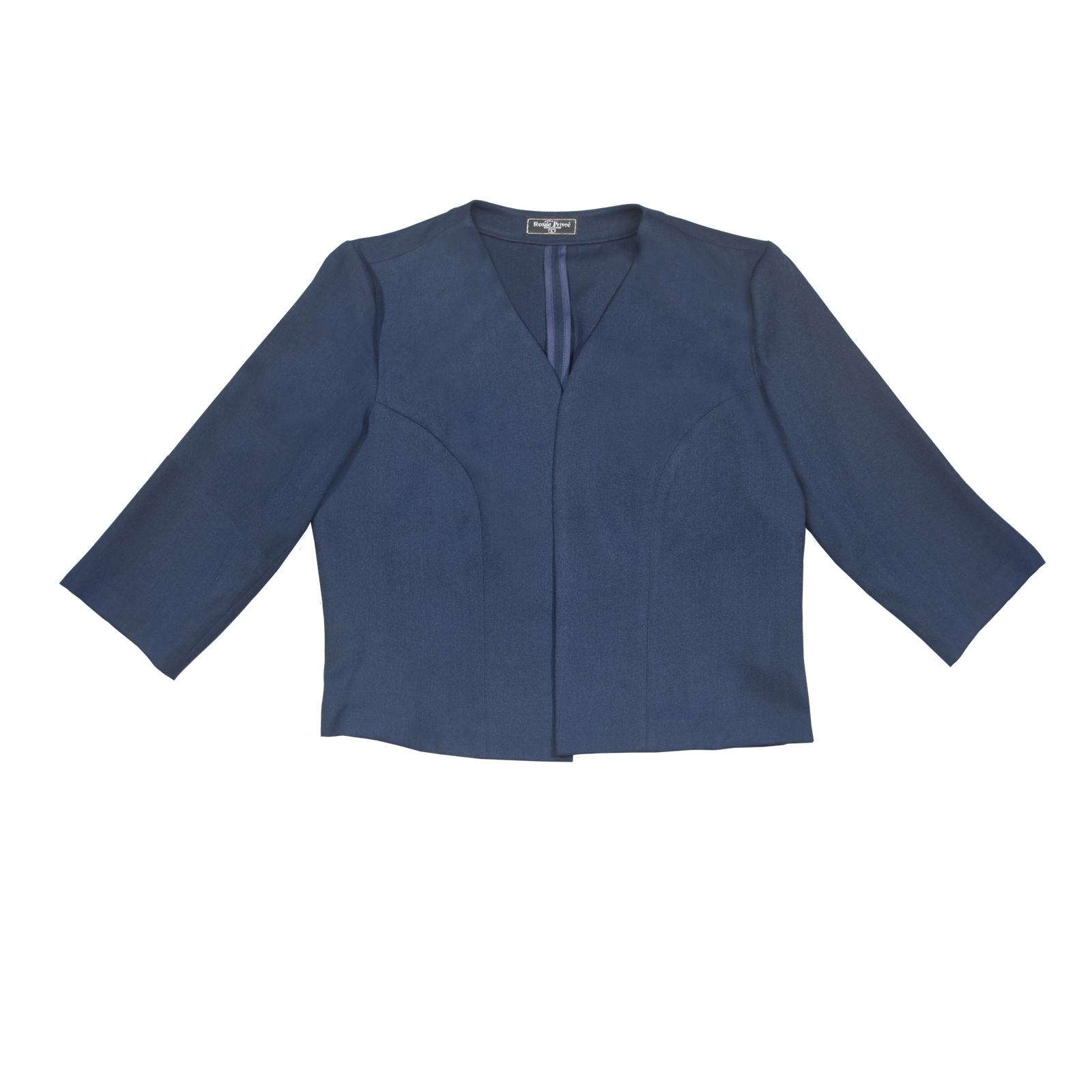 Saco Corto Minimalista Manga 3/4 - Azul Acero