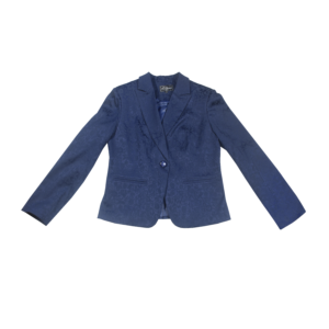 Saco Sastre Brocado Floral con Pedrería - Azul Noche