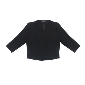 Saco Corto Minimalista Manga 3/4 - Negro Absoluto