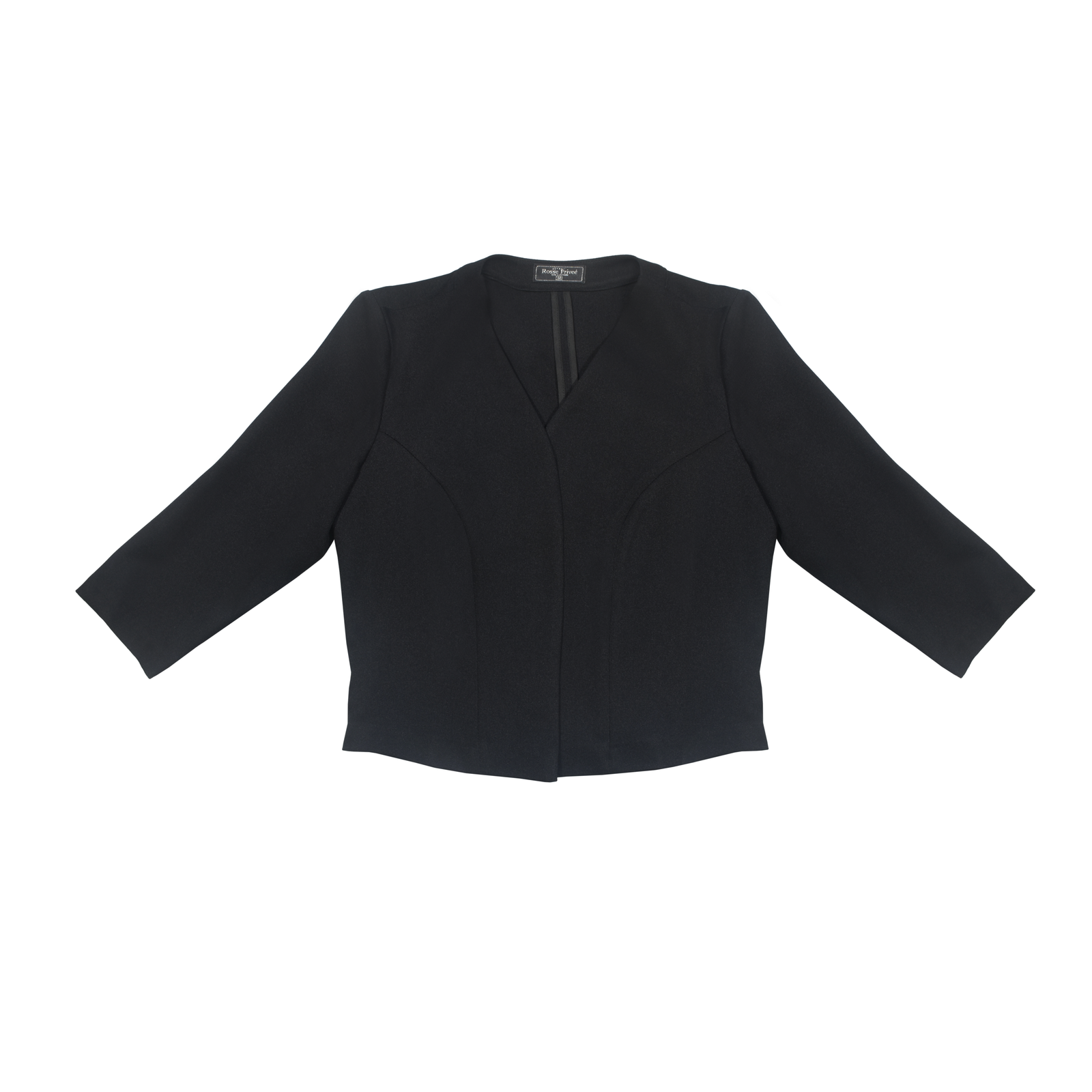Saco Corto Minimalista Manga 3/4 - Negro Absoluto